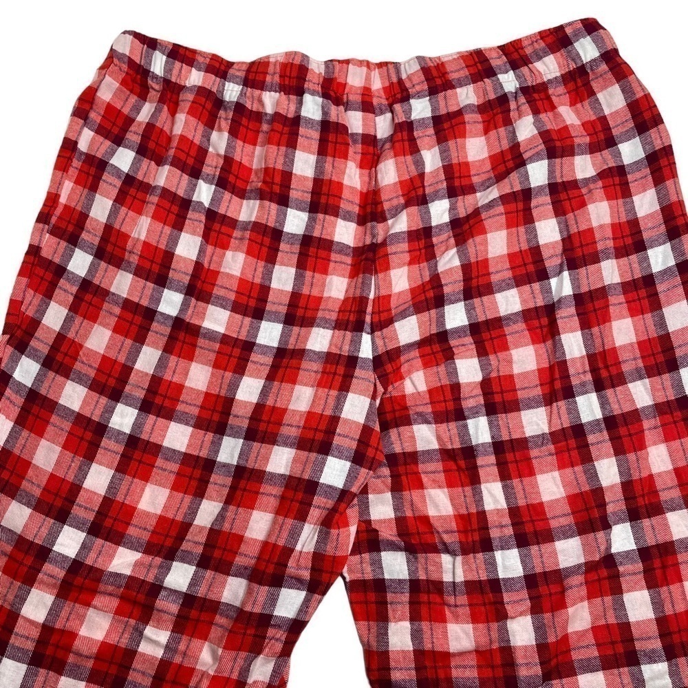 Jenni Cotton Flannel Plaid Pajama Pants Cabin Plaid White Red Purple XXL New - Picture 6 of 6